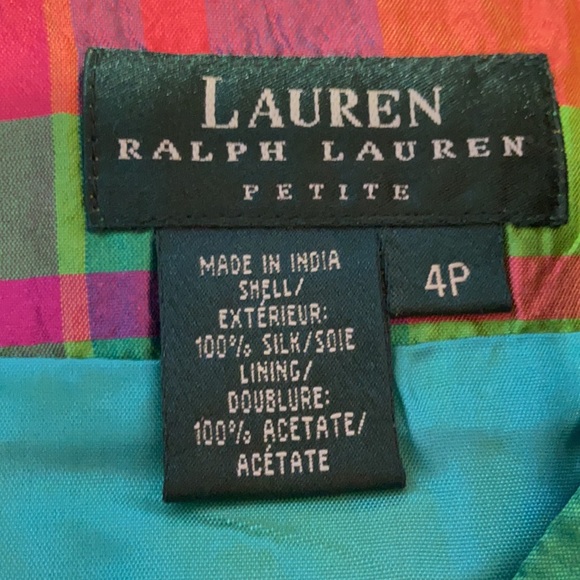 Ralph Lauren silk plaid skirt 4p - Picture 5 of 6